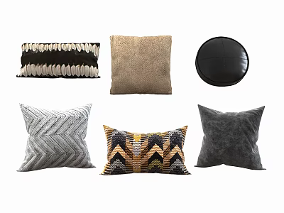 Decorative Pillows With Various Patterns Textures And Colors For Stylish Home Decor 3d model