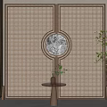 New Chinese-style partition background wall partition 3d model