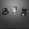 Downlights and Spotlights in Black and White with Modern Illuminated LED Design for Home