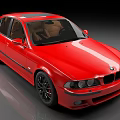 Red BMW Classic Sedan With Beige Interior Black Wheels And Sleek Design