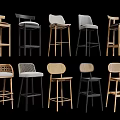 Modern Bar Stools With Various Designs Wooden Metal Frames And Upholstered Seats