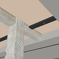 Modern Ceiling Soft Film Ceiling Cement Beam 3d model