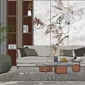 Modern sofa coffee table combination 3d model