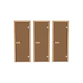 Elegant Modern Side Hinged Glass Doors With Wooden Frame And Silhouette Design