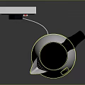 Silver Electric Kettle With Black Handle Plugged Into White Power Socket For Daily Use 3d model