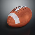 American Football Sports Equipment With Brown Leather Surface White Laces And Stripes Design