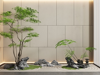 Landscape landscaping interior landscape courtyard sketch green plant landscape stair landscape 3d model