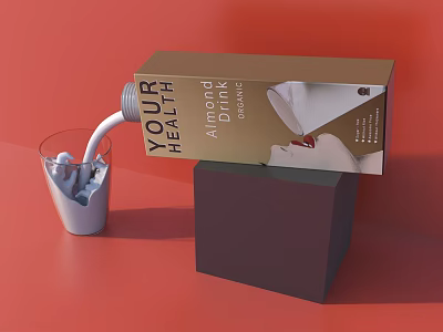 Modern Milk Drink Glass Milk Drink Glass 3d model
