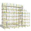 Construction Scaffolding Structure With Metal Frames Platforms Ladders And Safety Rails 3d model