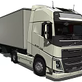 Volvo White Commercial Truck With Container Trailer And MKS Logo