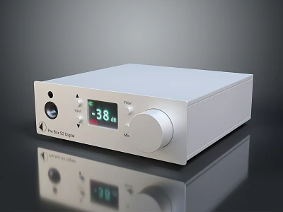 Fulla 5 Balanced Modern Audio Electronic Device With Digital Display And Silver Knob 3d model