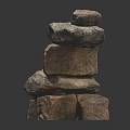 Natural Stacked Stone Structure With Balanced Rocks In Various Tones And Textures