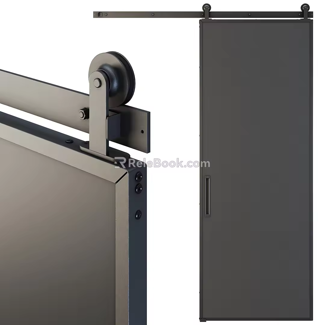 Modern rail sliding door sliding door 3d model