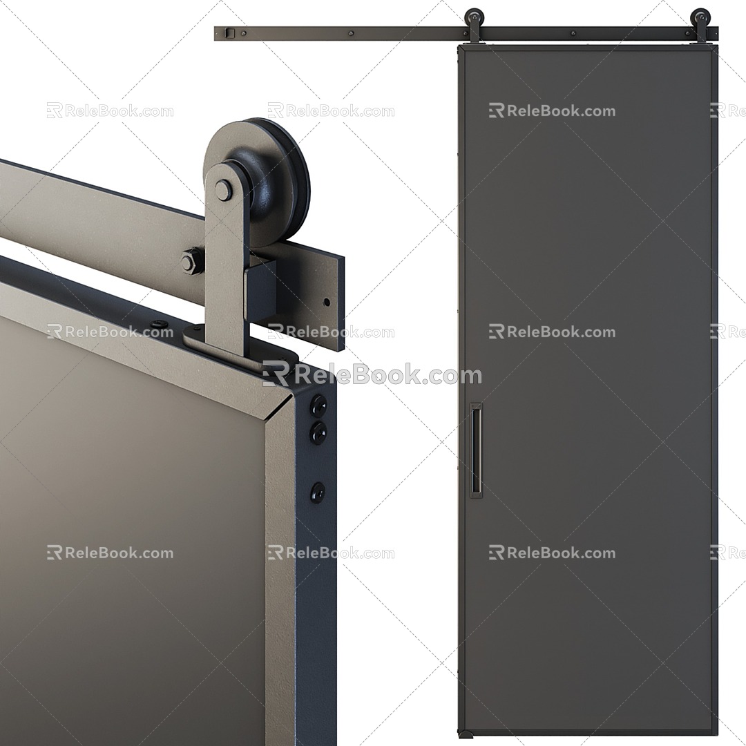 Modern rail sliding door sliding door 3d model