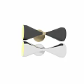Modern Metal Wall Lights With Cone Shaped Shades And Warm Yellow Illumination
