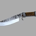 Vintage Weapon Knife With Silver Blade Engraved VALHALLA Wooden Handle Metal Wrapped And Ring