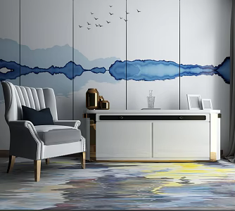 End view cabinet sofa 3d model