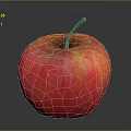Fresh Red Apple With Yellow Highlights And Glossy Surface On Dark Background