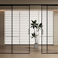 Modern glass sliding door narrow frame sliding door glass sliding door 3d model