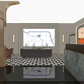 Modern Bright Sales Office With Full Glass Facade And Cozy Urban Reception Lounge Area