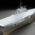 Large Gray Military Aircraft Carrier With Extended Flight Deck And Superstructure 3d model