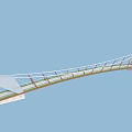 Modern Landscape Bridge Design With Curved Steel Structure And Glass Elements 3d model