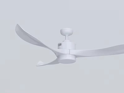 Modern White Ceiling Fan With Light And Elegant Blades For Interior Design 3d model