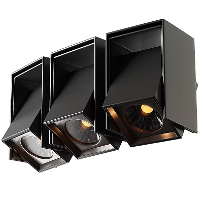 Modern Black Metal Downlights And Spotlights With Warm Illumination For Indoor Ceiling Installation 3d model