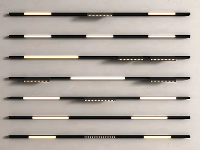Modern Downlights and Spotlights with Black White Strip Design and Multiple Styles 3d model