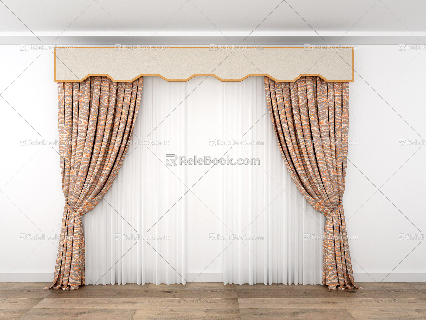 New Chinese Curtain 3d model