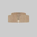 Natural Style Layered Bamboo Strip Round Shape Modern Ceiling Light Fixture 3d model