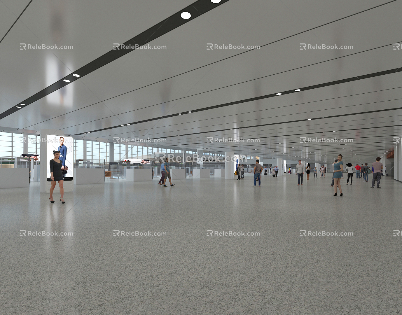 Airport Interior Architecture Modern Airport 3d model