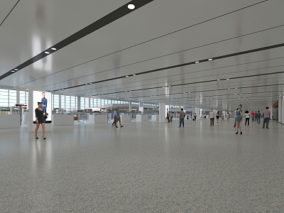 Airport Interior Architecture Modern Airport 3d model