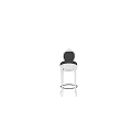 Elegant White Frame Bar Stools With Round Backrest And Gray Padded Seat
