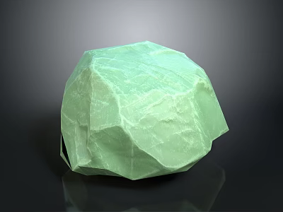 Green Polyhedral Raw Stone Material With Natural Textured Surface And Glossy Finish 3d model