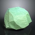 Green Polyhedral Raw Stone Material With Natural Textured Surface And Glossy Finish