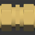 High Quality Shiny Golden Brass Hardware Connector with Double Hex Design and Smooth Surface