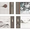 Chinese Background Wall Designs With Circular Lotus Mountain And Traditional Art Patterns