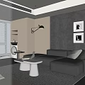 Sofa coffee table combination 3d model