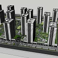 Modern High Rise Residential Complex Featuring Green Spaces And Well Designed Buildings