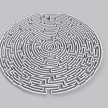 Garden Landscape Design With Circular Maze Path And Intricate Geometric Patterns 3d model