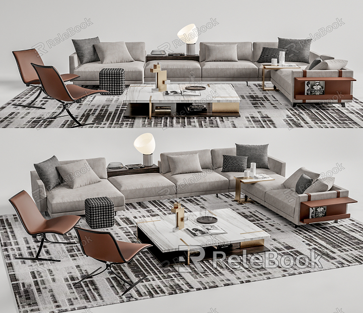 Light Luxury Sofa Coffee Table Combination model