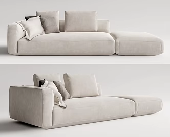 Modern chaise longue multiplayer sofa 3d model