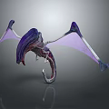 Grotesque Game Movie Character With Purple Pink Wings And Unique 3D Render Design