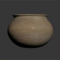 Terracotta Clay Pot With Intricate Carved Patterns And Surface Reflection On Dark Background