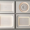 Modern Ceiling Design With Square Round Shapes And Recessed Lighting Features