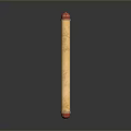 Traditional Scroll As Daily Life Item With Red Decorative Ends And Yellow Body