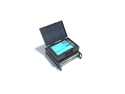 Portable Industrial Equipment Analyzer With Open Lid And Digital Screen 3d model