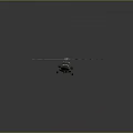 Military Camouflage Helicopter With Main Rotor Tail Rotor Side View And Gray Background