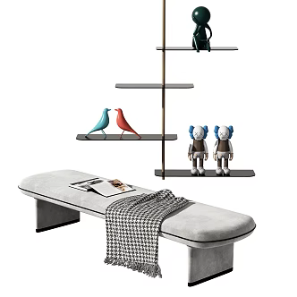 bed end stool 3d model